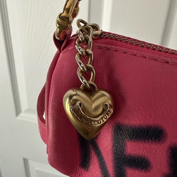 Y2K VTG Rare Juicy Couture "Keep Him" Hot Pink Barrel Purse Bag - Picture 5 of 10